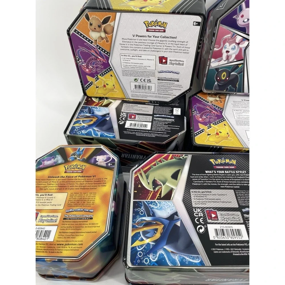 Pokemon Box Lot Bundle Multiple Empty Tins 10 Total